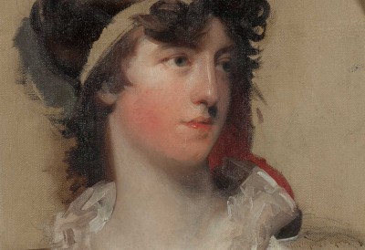 Set within an oval frame, this is a delicate painting of Lady Louisa