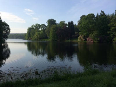 Views across the lake at Harewood House in Yorkshire