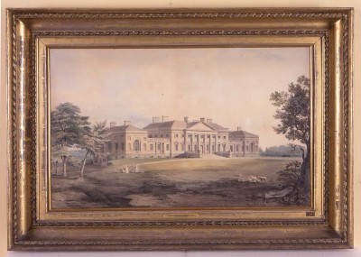 Early watercolours by John Varley depict Harewood in the Georgian period.