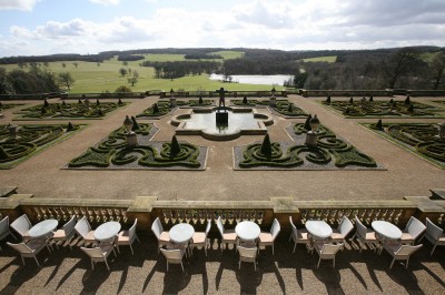 View from the Terrace Cafe at Harewood House across Capability Brown landscape